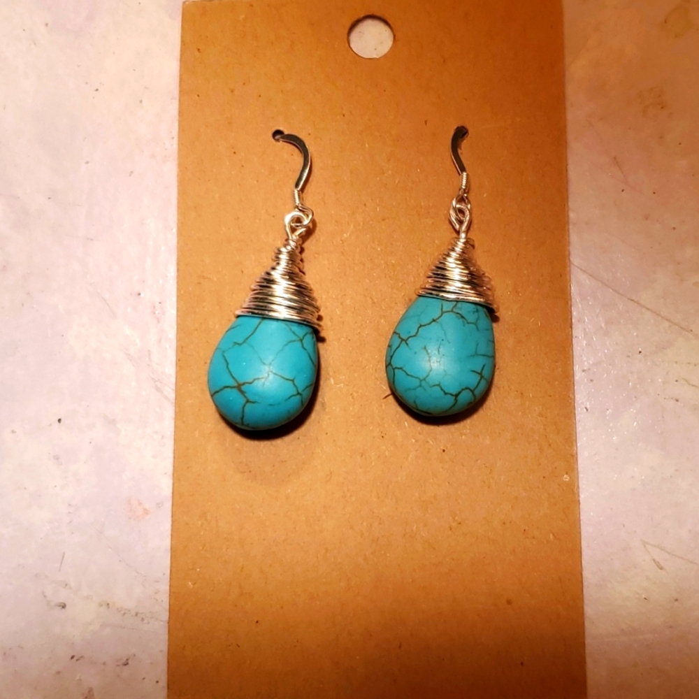 Handmaid Sterling silver turquoise earrings
